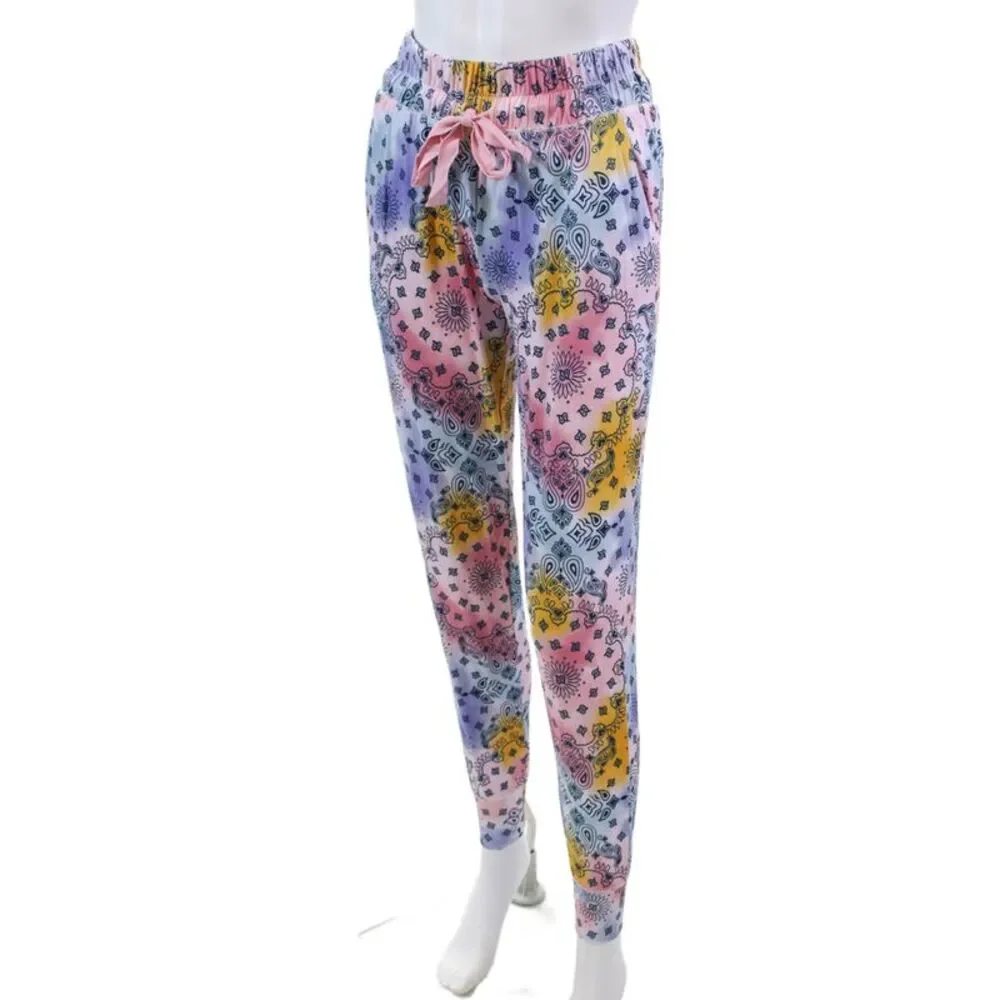 Emerson Road Womens Paisley Hoodie + Pants Sleepwear Set Multicolor Size XS